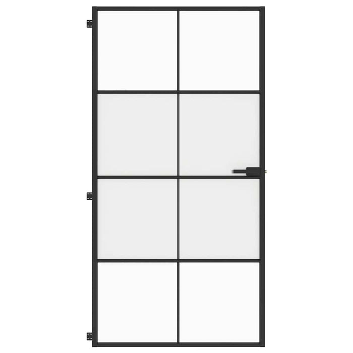 Porta Interni Sottile Nera 102,5x201,5Vetro Temperato Alluminiocod mxl 131720