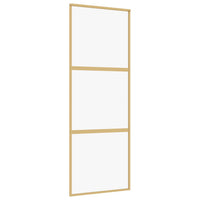 Porta Scorrevole Dorata 76x205 Vetro Trasparente ESG Alluminio 155148