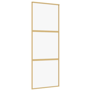 Porta Scorrevole Dorata 76x205 Vetro Trasparente ESG Alluminio 155148
