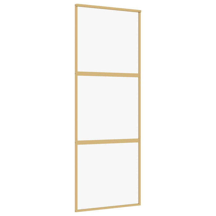 Porta Scorrevole Dorata 76x205 Vetro Trasparente ESG Alluminio 155148