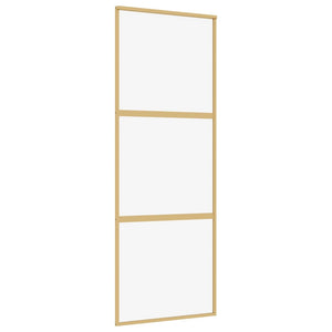 Porta Scorrevole Dorata 76x205 Vetro Trasparente ESG Alluminiocod mxl 83752