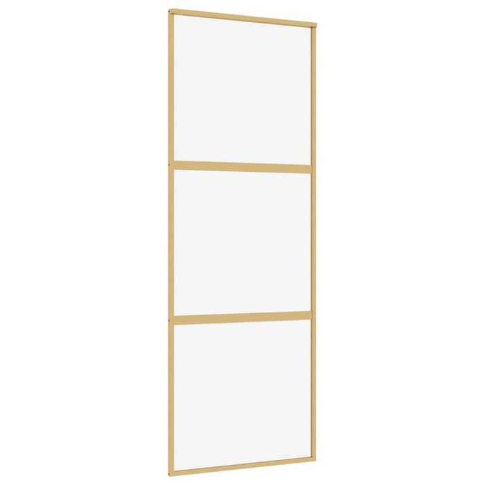 Porta Scorrevole Dorata 76x205 Vetro Trasparente ESG Alluminiocod mxl 83752