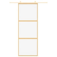 Porta Scorrevole Dorata 76x205 Vetro Trasparente ESG Alluminio 155148