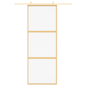 Porta Scorrevole Dorata 76x205 Vetro Trasparente ESG Alluminio 155148