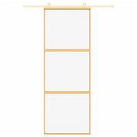 Porta Scorrevole Dorata 76x205 Vetro Trasparente ESG Alluminiocod mxl 83752