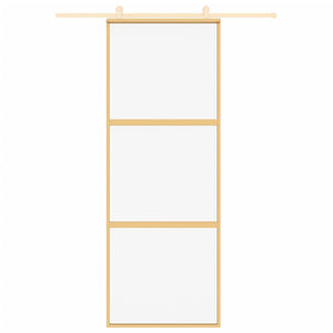 Porta Scorrevole Dorata 76x205 Vetro Trasparente ESG Alluminiocod mxl 83752