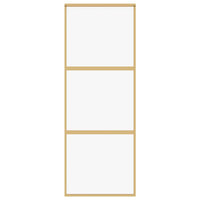 Porta Scorrevole Dorata 76x205 Vetro Trasparente ESG Alluminio 155148