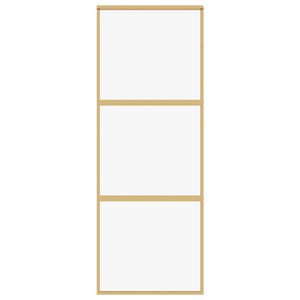 Porta Scorrevole Dorata 76x205 Vetro Trasparente ESG Alluminio 155148