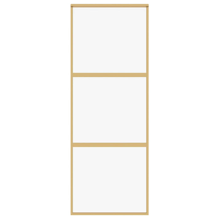 Porta Scorrevole Dorata 76x205 Vetro Trasparente ESG Alluminio 155148