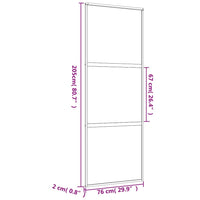 Porta Scorrevole Dorata 76x205 Vetro Trasparente ESG Alluminio 155148