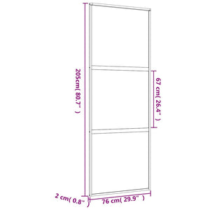 Porta Scorrevole Dorata 76x205 Vetro Trasparente ESG Alluminio 155148