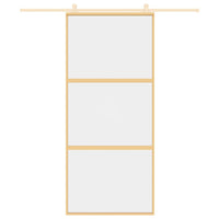 Porta Scorrevole Dorata 90x205 Vetro Trasparente ESG Alluminio 155149
