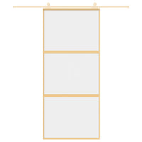 Porta Scorrevole Dorata 90x205 Vetro Trasparente ESG Alluminiocod mxl 107686