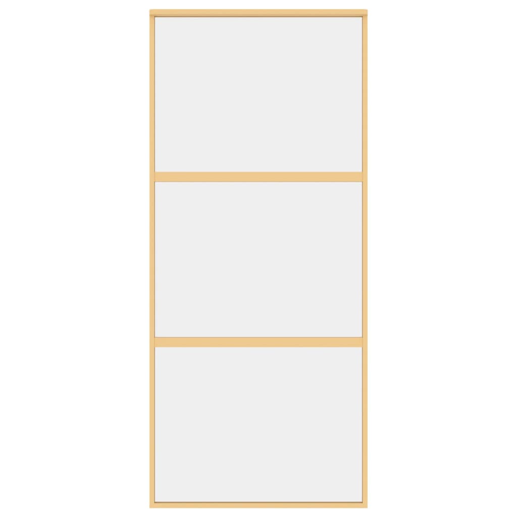 Porta Scorrevole Dorata 90x205 Vetro Trasparente ESG Alluminio 155149