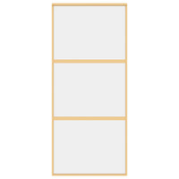 Porta Scorrevole Dorata 90x205 Vetro Trasparente ESG Alluminio 155149