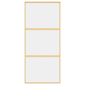 Porta Scorrevole Dorata 90x205 Vetro Trasparente ESG Alluminio 155149