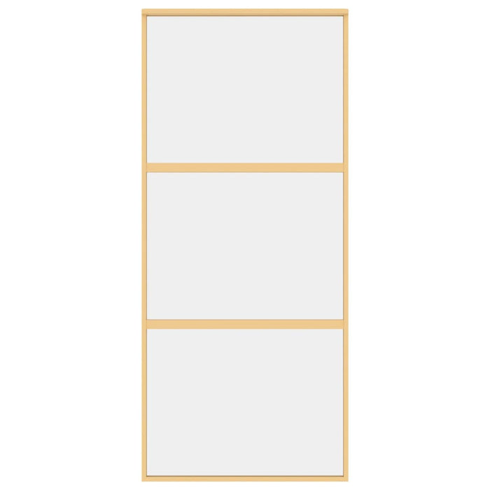 Porta Scorrevole Dorata 90x205 Vetro Trasparente ESG Alluminio 155149