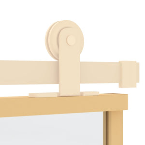 Porta Scorrevole Dorata 90x205 Vetro Trasparente ESG Alluminio 155149