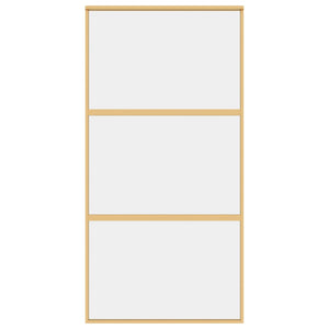 Porta Scorrevole Oro 102,5x205 Vetro Trasparente ESG Alluminio