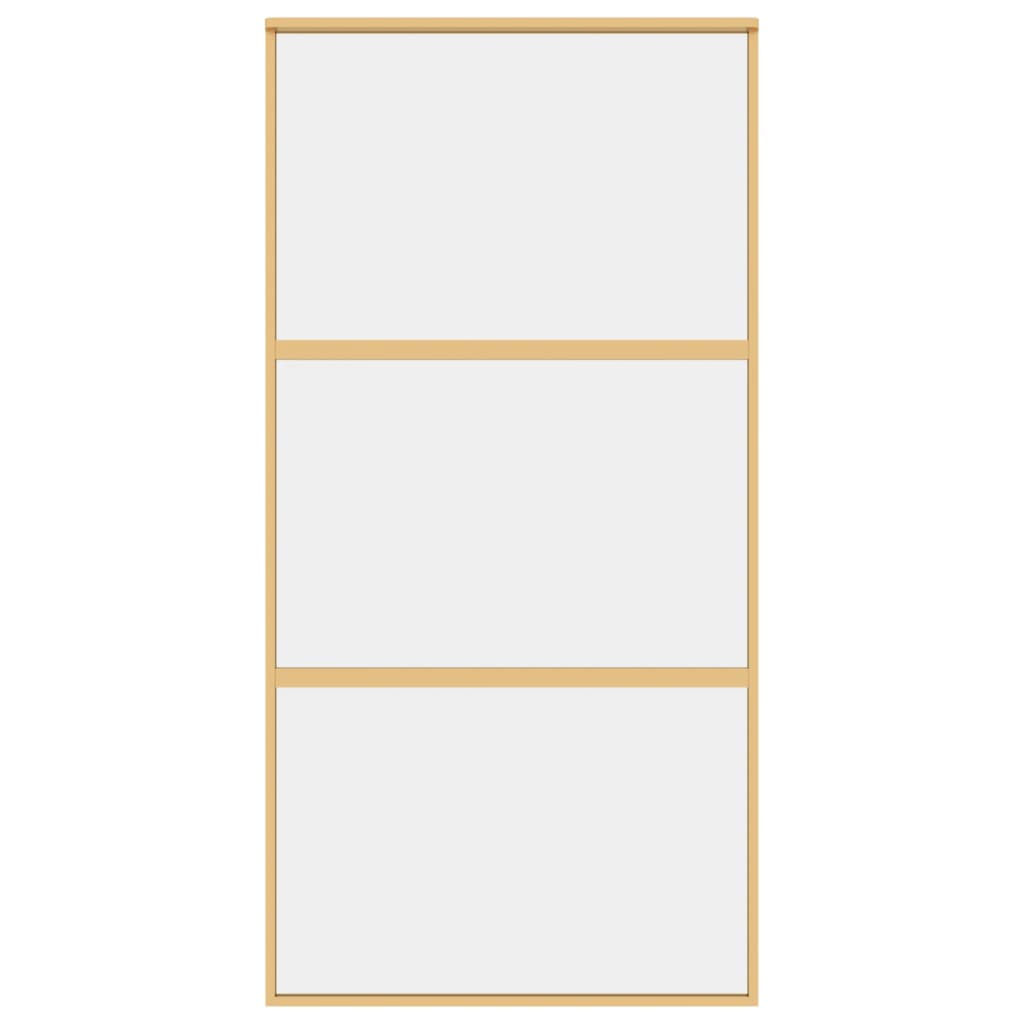 Porta Scorrevole Oro 102,5x205 Vetro Trasparente ESG Alluminio 155150