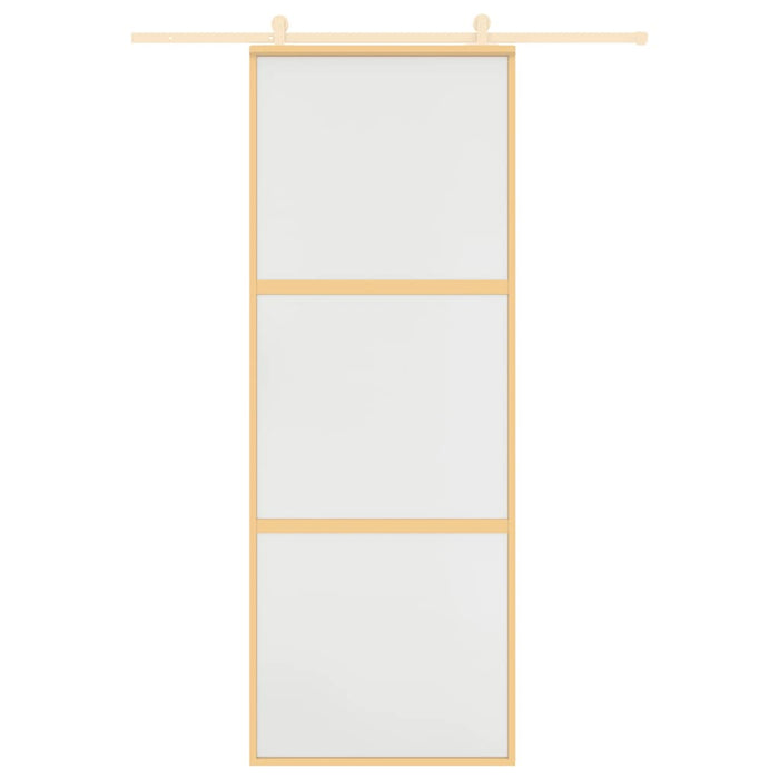 Porta Scorrevole Dorata 76x205 Vetro Smerigliato ESG Alluminio 155151