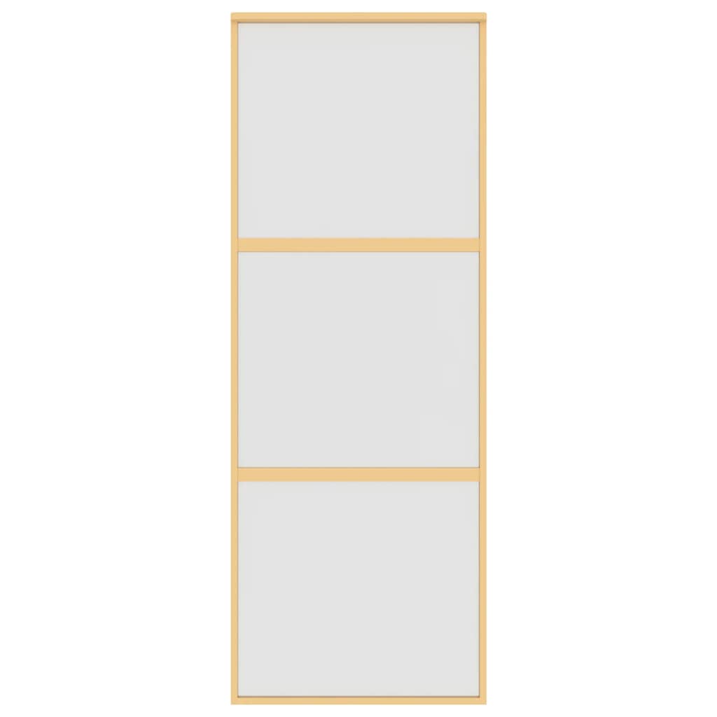 Porta Scorrevole Dorata 76x205 Vetro Smerigliato ESG Alluminio 155151