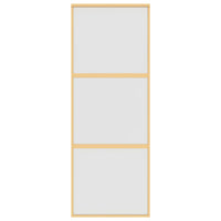 Porta Scorrevole Dorata 76x205 Vetro Smerigliato ESG Alluminio 155151