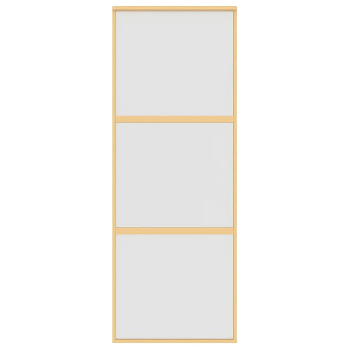 Porta Scorrevole Dorata 76x205 Vetro Smerigliato ESG Alluminio 155151