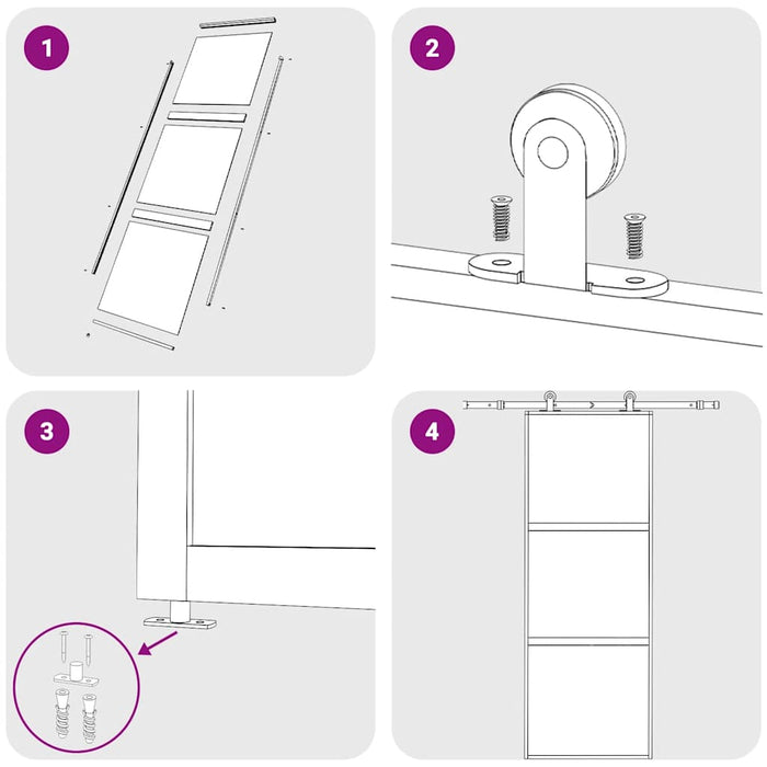 vidaXL Porta Scorrevole Dorata 76x205 Vetro Smerigliato ESG Alluminio