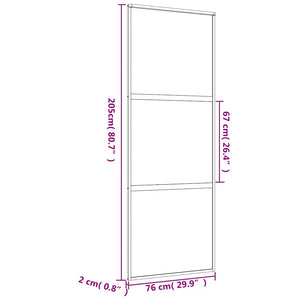 Porta Scorrevole Dorata 76x205 Vetro Smerigliato ESG Alluminio 155151