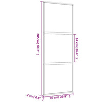 vidaXL Porta Scorrevole Dorata 76x205 Vetro Smerigliato ESG Alluminio
