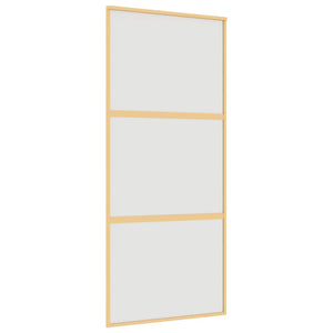 Porta Scorrevole Dorata 90x205 Vetro Smerigliato ESG Alluminio 155152