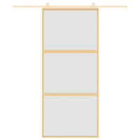 Porta Scorrevole Dorata 90x205 Vetro Smerigliato ESG Alluminio