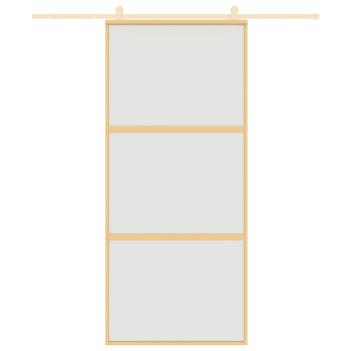 Porta Scorrevole Dorata 90x205 Vetro Smerigliato ESG Alluminio 155152