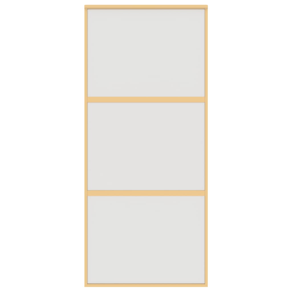 Porta Scorrevole Dorata 90x205 Vetro Smerigliato ESG Alluminio