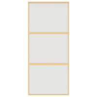 Porta Scorrevole Dorata 90x205 Vetro Smerigliato ESG Alluminio