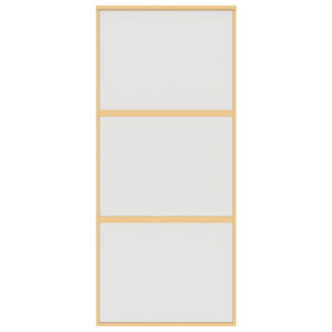 Porta Scorrevole Dorata 90x205 Vetro Smerigliato ESG Alluminio