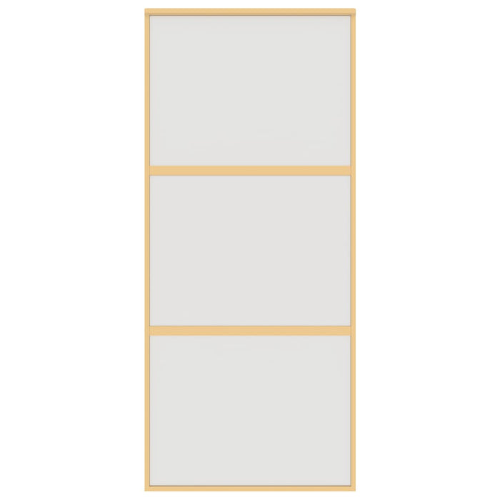 Porta Scorrevole Dorata 90x205 Vetro Smerigliato ESG Alluminio