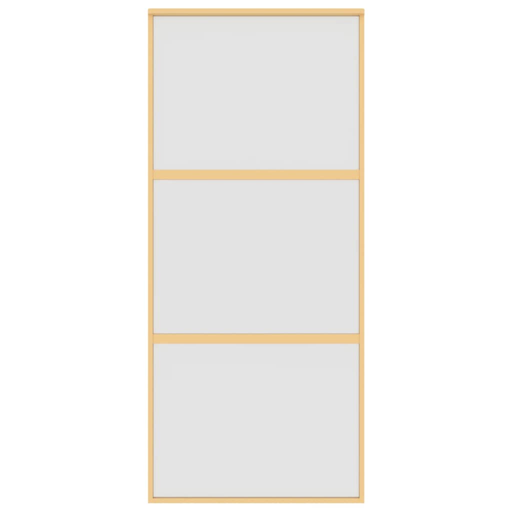 Porta Scorrevole Dorata 90x205 Vetro Smerigliato ESG Alluminio 155152