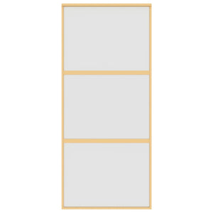 Porta Scorrevole Dorata 90x205 Vetro Smerigliato ESG Alluminio 155152