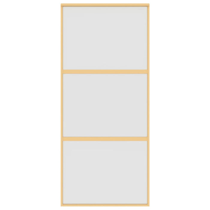 Porta Scorrevole Dorata 90x205 Vetro Smerigliato ESG Alluminio 155152