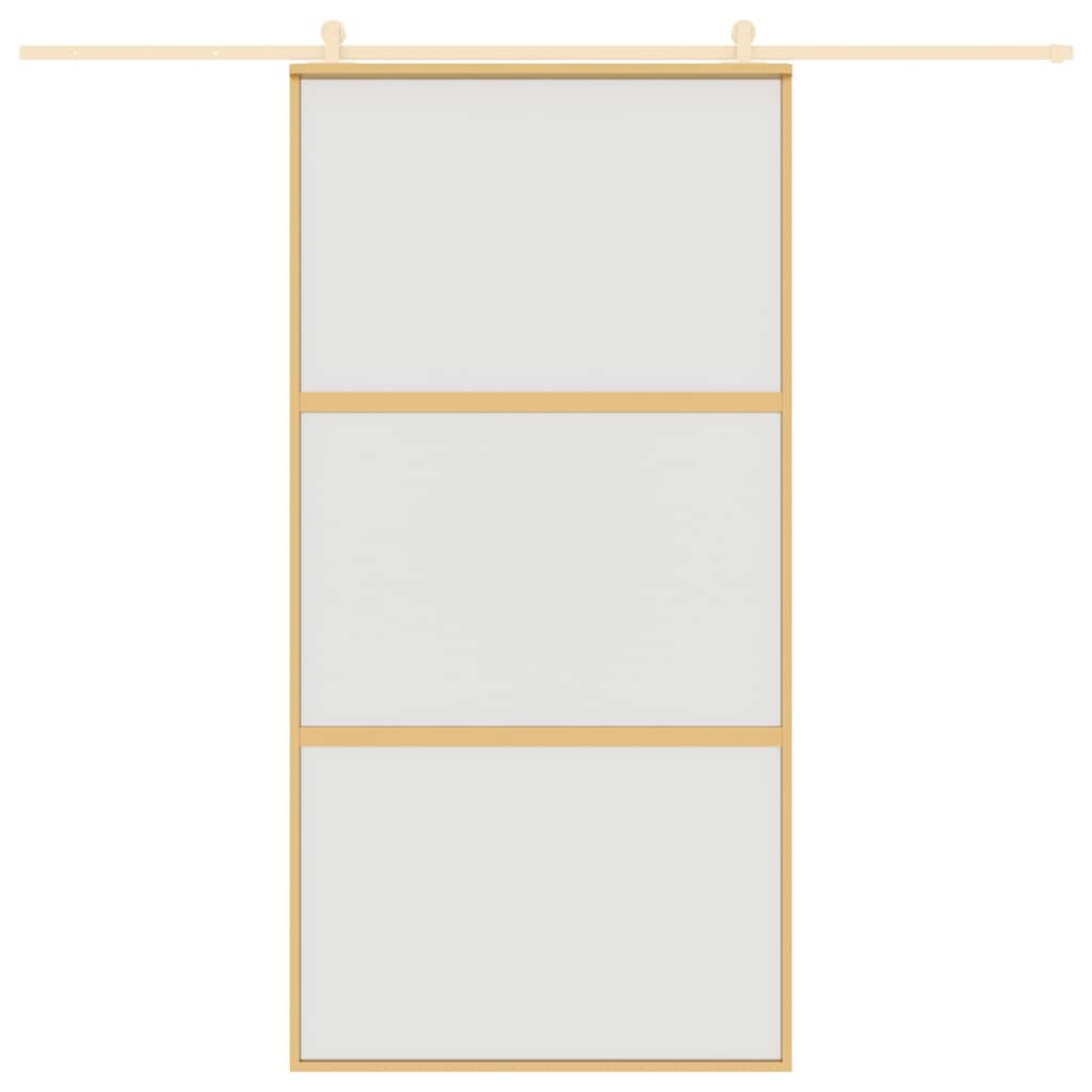 Porta Scorrevole Oro 102,5x205 Vetro Smerigliato ESG Alluminio 155153