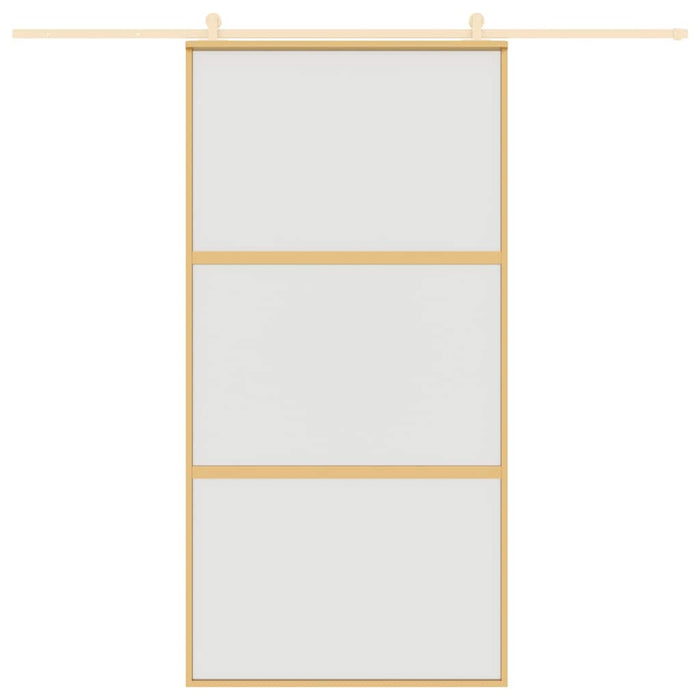 Porta Scorrevole Oro 102,5x205 Vetro Smerigliato ESG Alluminio 155153