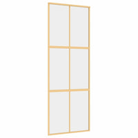 Porta Scorrevole Dorata 76x205 Vetro Trasparente ESG Alluminio 155154