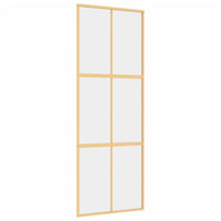 Porta Scorrevole Dorata 76x205 Vetro Trasparente ESG Alluminiocod mxl 107689