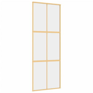Porta Scorrevole Dorata 76x205 Vetro Trasparente ESG Alluminiocod mxl 107689