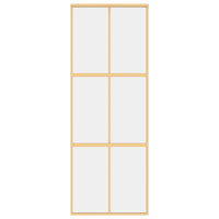 Porta Scorrevole Dorata 76x205 Vetro Trasparente ESG Alluminio 155154