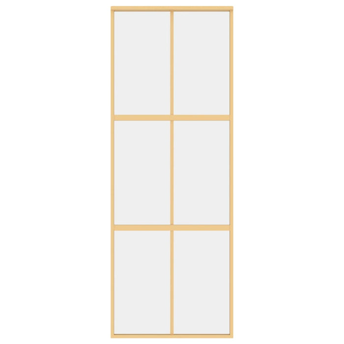 Porta Scorrevole Dorata 76x205 Vetro Trasparente ESG Alluminio 155154