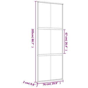 Porta Scorrevole Dorata 76x205 Vetro Trasparente ESG Alluminio 155154