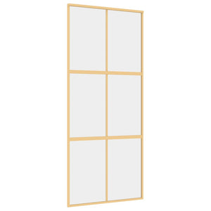 Porta Scorrevole Dorata 90x205 Vetro Trasparente ESG Alluminio 155155